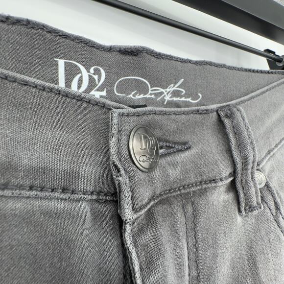 DG2 Diane Gilman Virtual Stretch Scattered Pearl Girlfriend Jeans Gray Tall 10T - Picture 7 of 10